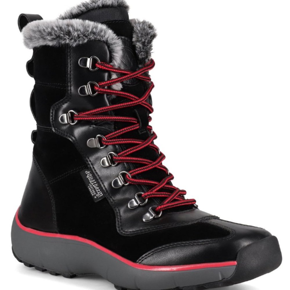 Santana Canada Black & Red Essie Waterproof Suede Boot 8